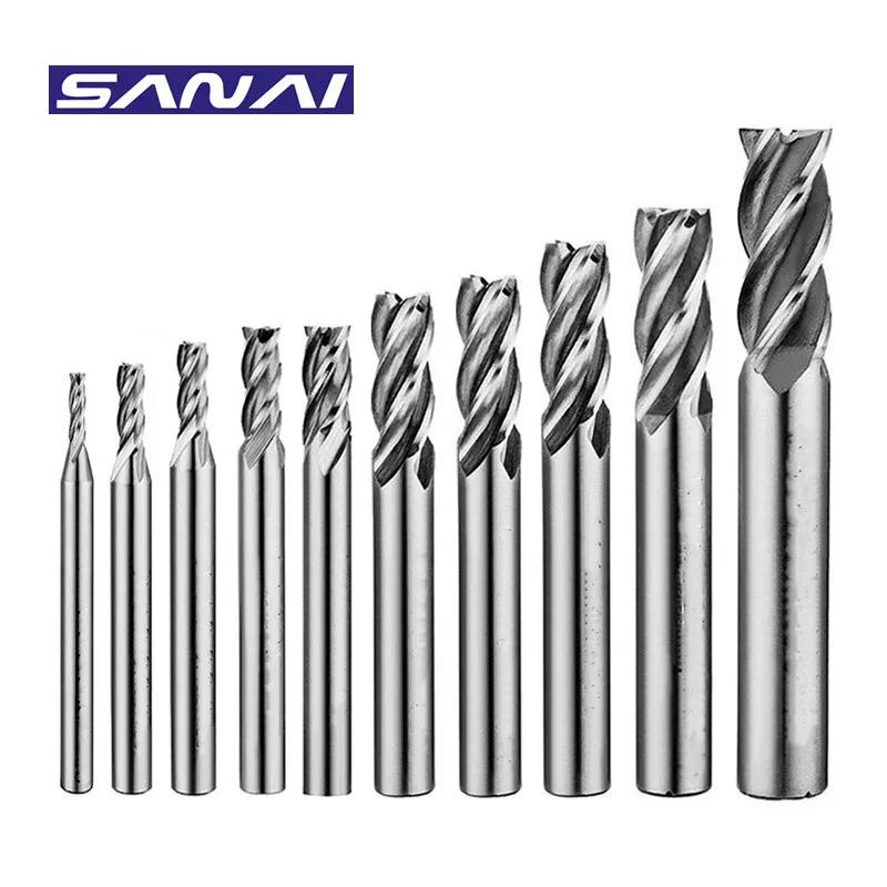 SANAI  ƿ и Ŀ, CNC ݼ и  Ʈ,  HSS  , 4 ÷Ʈ, 1.5mm-12mm, 10  Ʈ